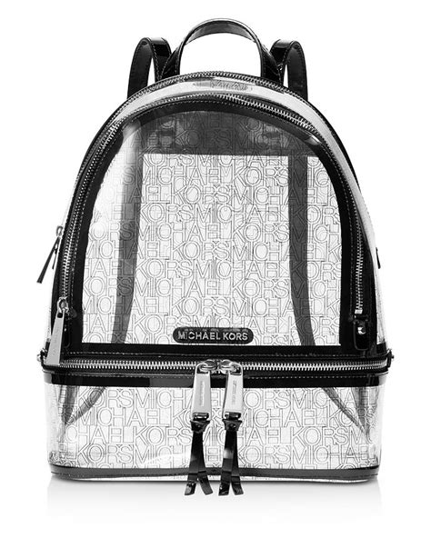 michael michael kors rhea backpack charm|Michael Kors clear backpack.